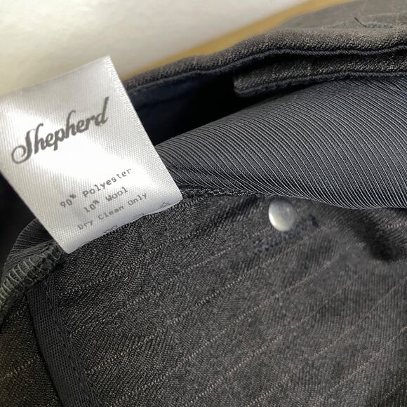 LawCinto SHEPHERD Pinstripe Slacks 32 Brown Trousers Relaxed Pleated NWOT - Picture 11 of 11